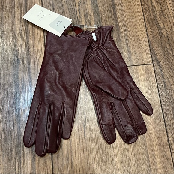 A New Day Burgundy Leather Gloves - Picture 4 of 4